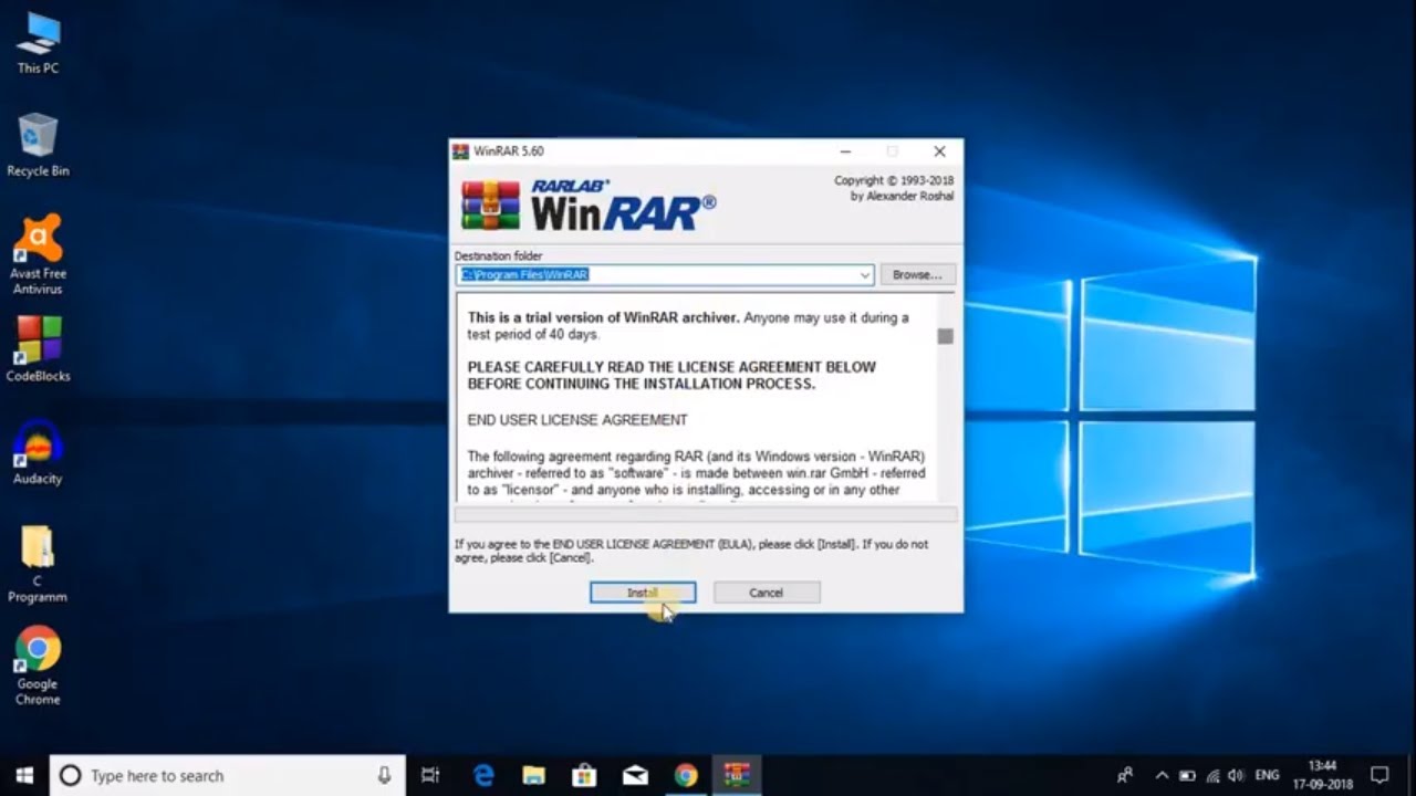 download rar windows 10